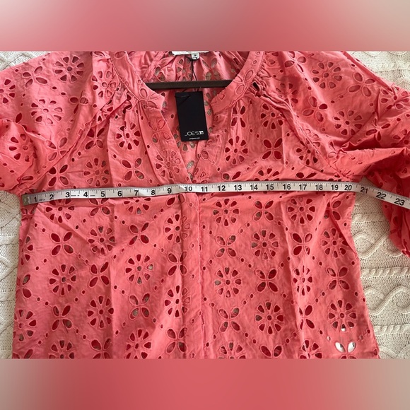 New! Joe’s Broderie Top, Women's Lantana Pink Eyelet Balloon Sleeve Size Medium - Picture 10 of 15